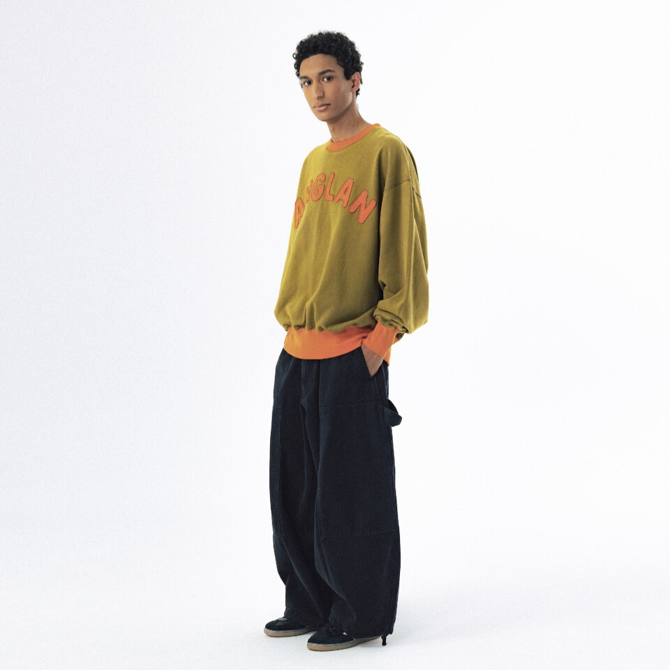 水洗大學Tee Applique Washed Sweat Shirt
