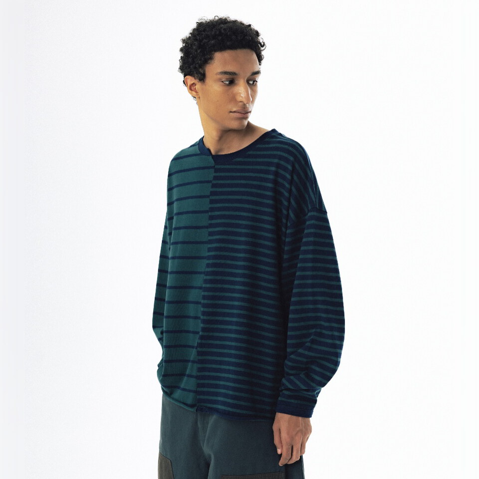 AGL0132-262 條紋上衣 Unbalanced Stripe Long Sleeve
