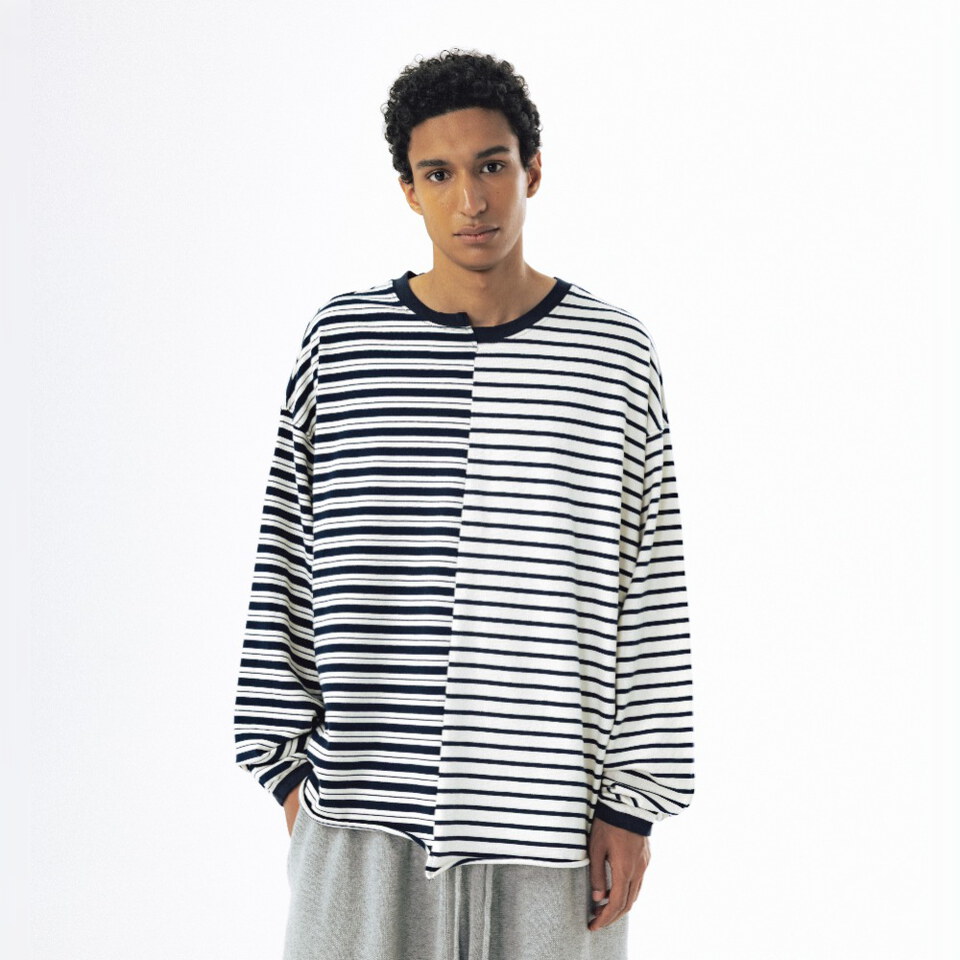 條紋上衣 Unbalanced Stripe Long Sleeve
