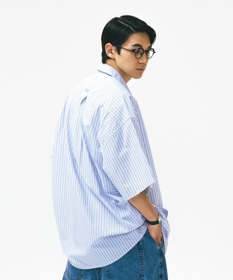 AGL0202-252 條紋拉鍊襯衫 Striped Zip up Half Shirt
