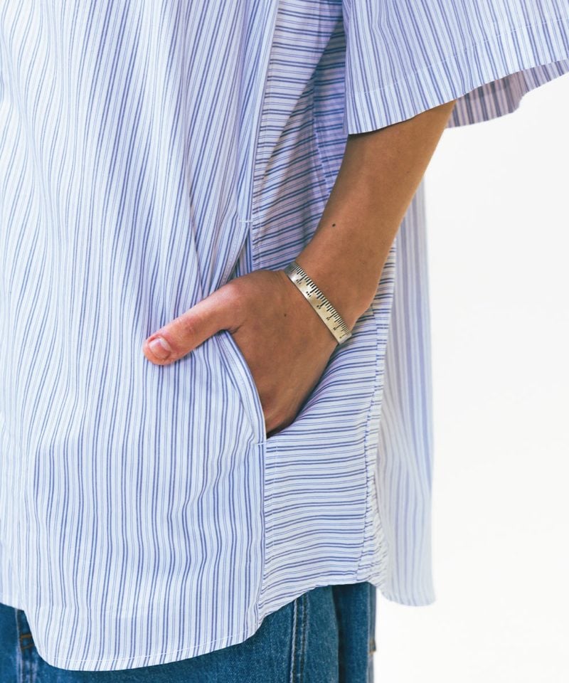 AGL0202-252 條紋拉鍊襯衫 Striped Zip up Half Shirt