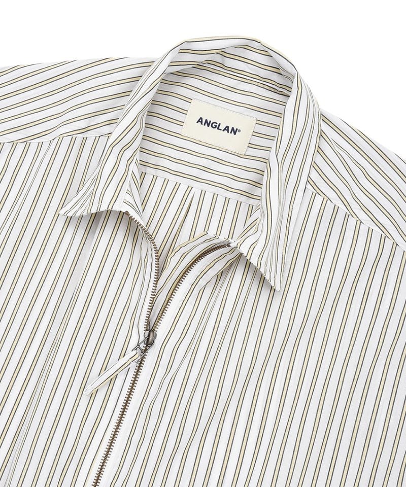 AGL0202-252 條紋拉鍊襯衫 Striped Zip up Half Shirt