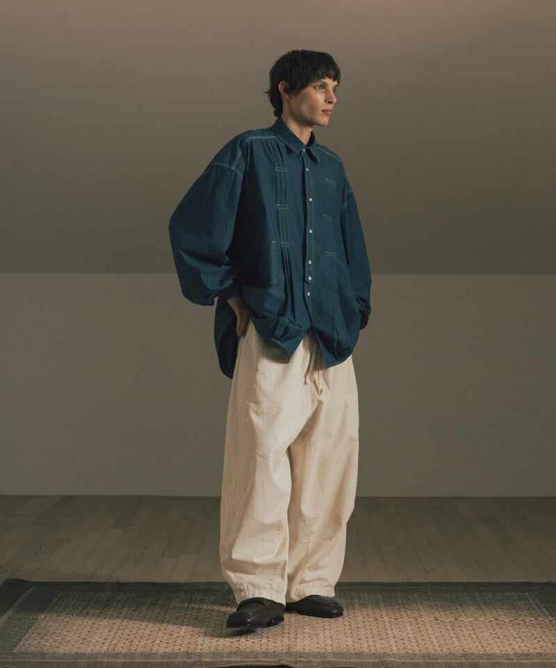AGL0203-252 立體摺線襯衫 Pleated Chambray Shirt