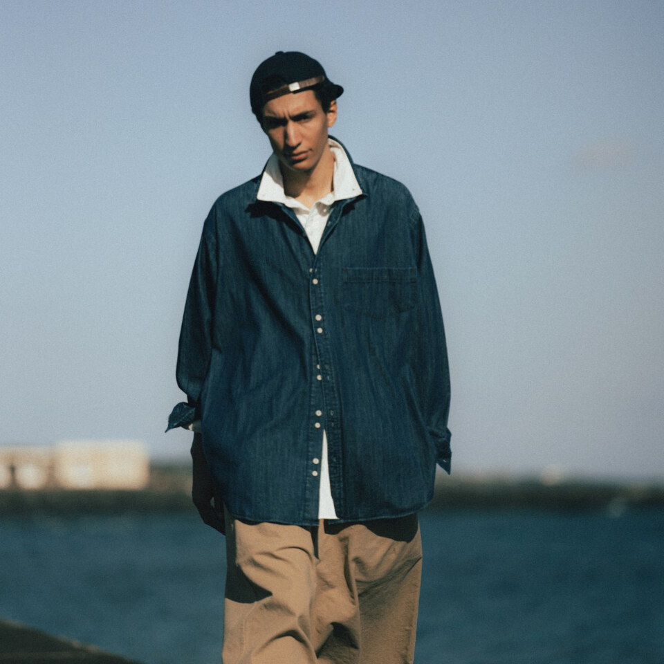 雙釦牛仔襯衫 Double Button Denim Shirt