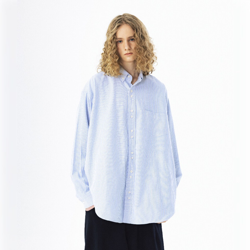 AGL0208-262 雙釦條紋襯衫 Double Button Striped Shirt