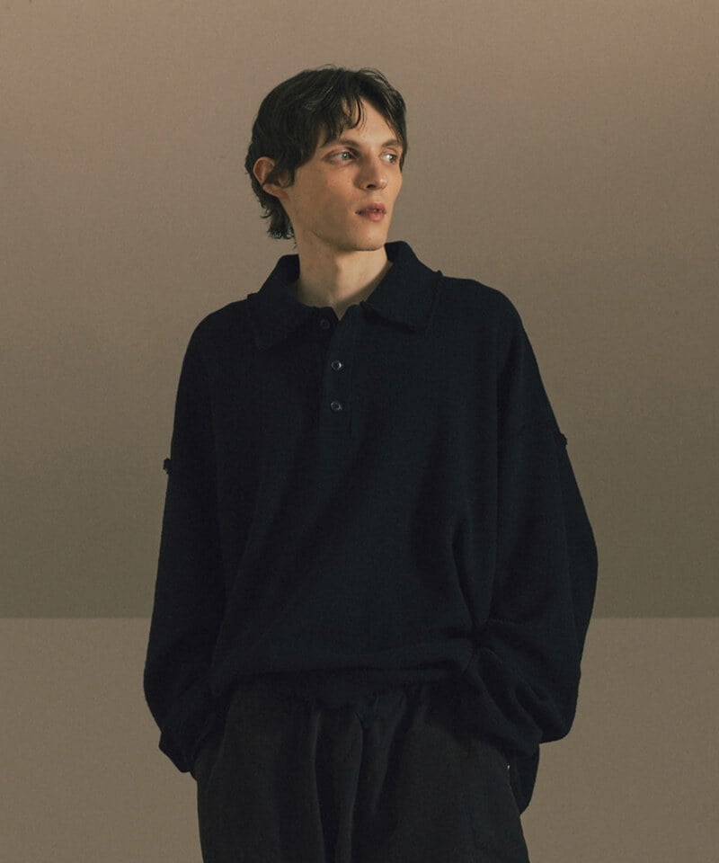 AGL0301-252 針織上衣 Big-Collar Waffle Pullover