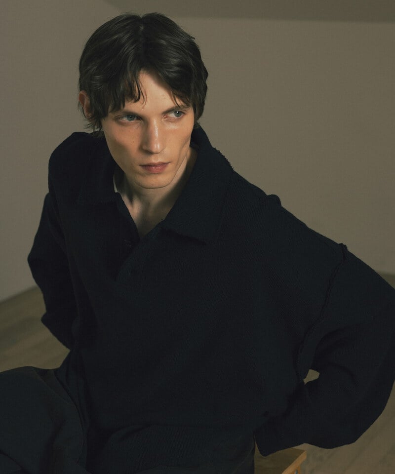 AGL0301-252 針織上衣 Big-Collar Waffle Pullover