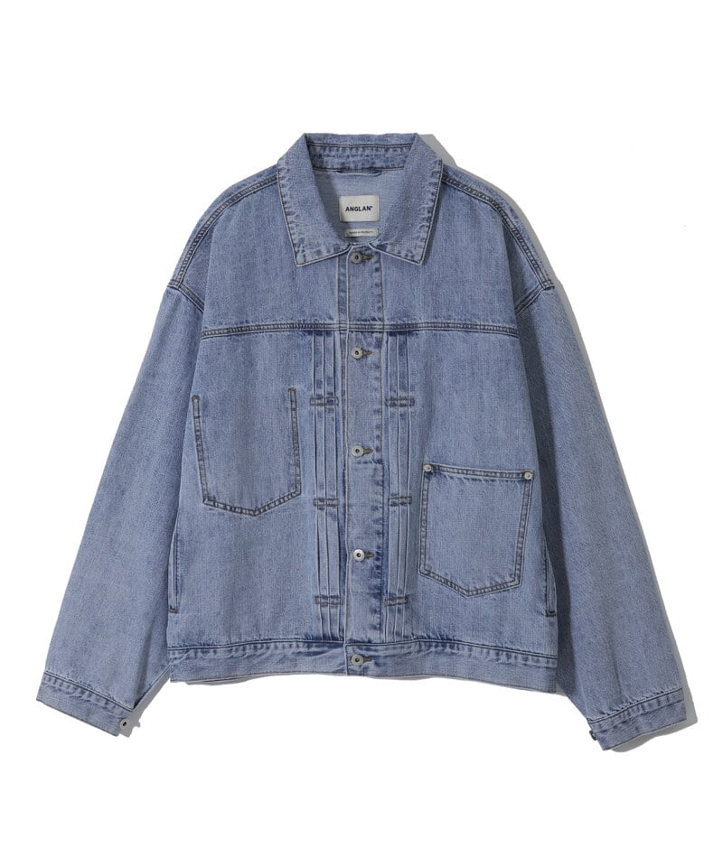 AGL1102-252 寬版牛仔外套 Pleated Wide Denim Jacket