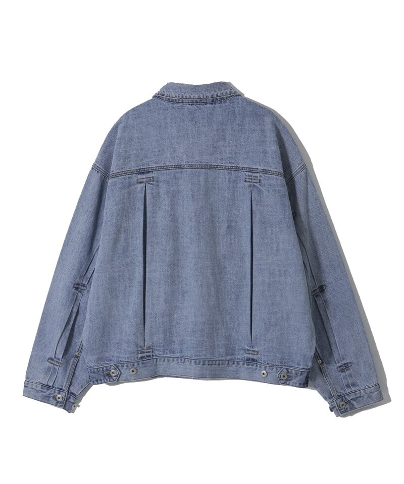 AGL1102-252 寬版牛仔外套 Pleated Wide Denim Jacket