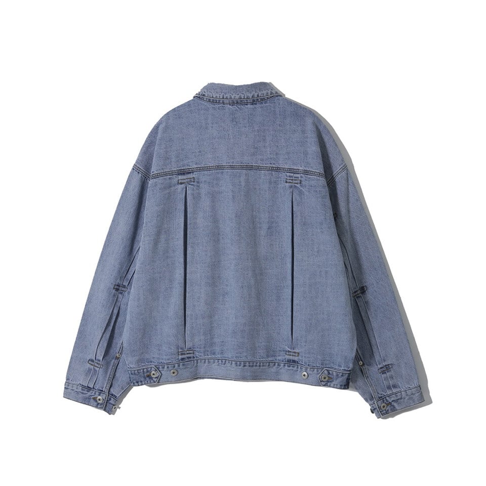 AGL1102-252 寬版牛仔外套 Pleated Wide Denim Jacket