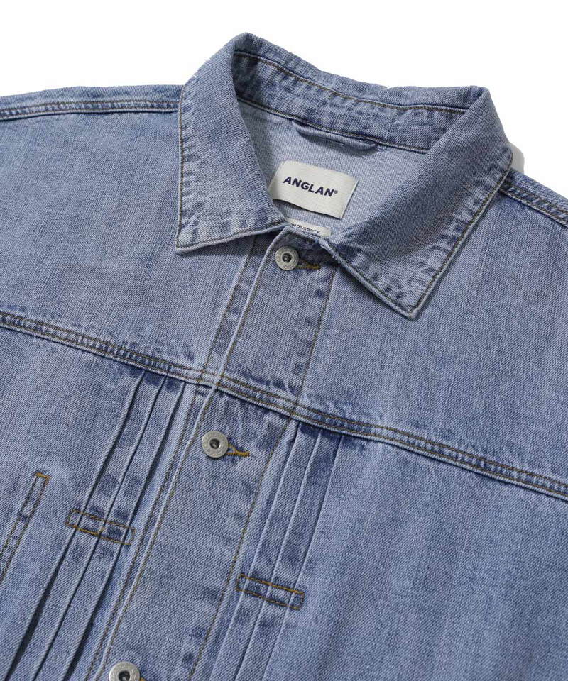 AGL1102-252 寬版牛仔外套 Pleated Wide Denim Jacket