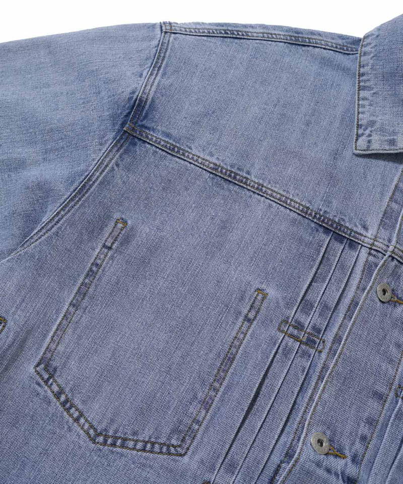 AGL1102-252 寬版牛仔外套 Pleated Wide Denim Jacket