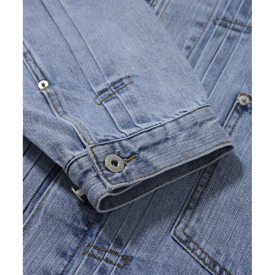 AGL1102-252 寬版牛仔外套 Pleated Wide Denim Jacket