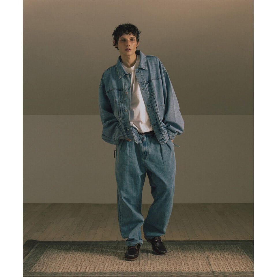 AGL1102-252 寬版牛仔外套 Pleated Wide Denim Jacket