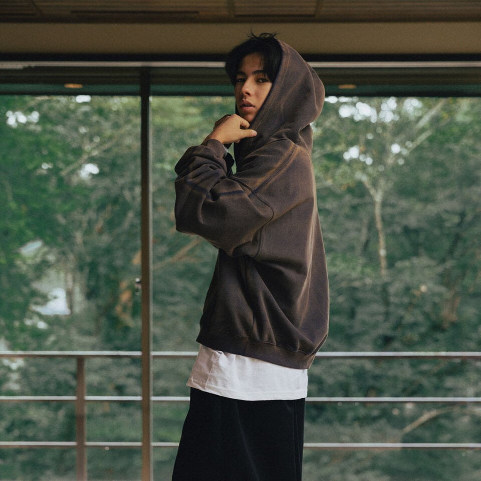 連帽外套 Applique Zip Up Washed Hoodie