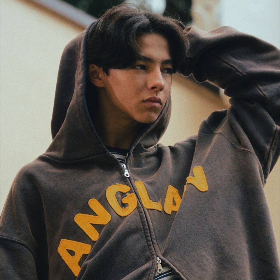 連帽外套 Applique Zip Up Washed Hoodie