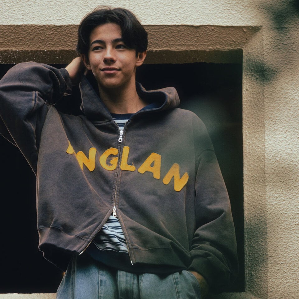 連帽外套 Applique Zip Up Washed Hoodie