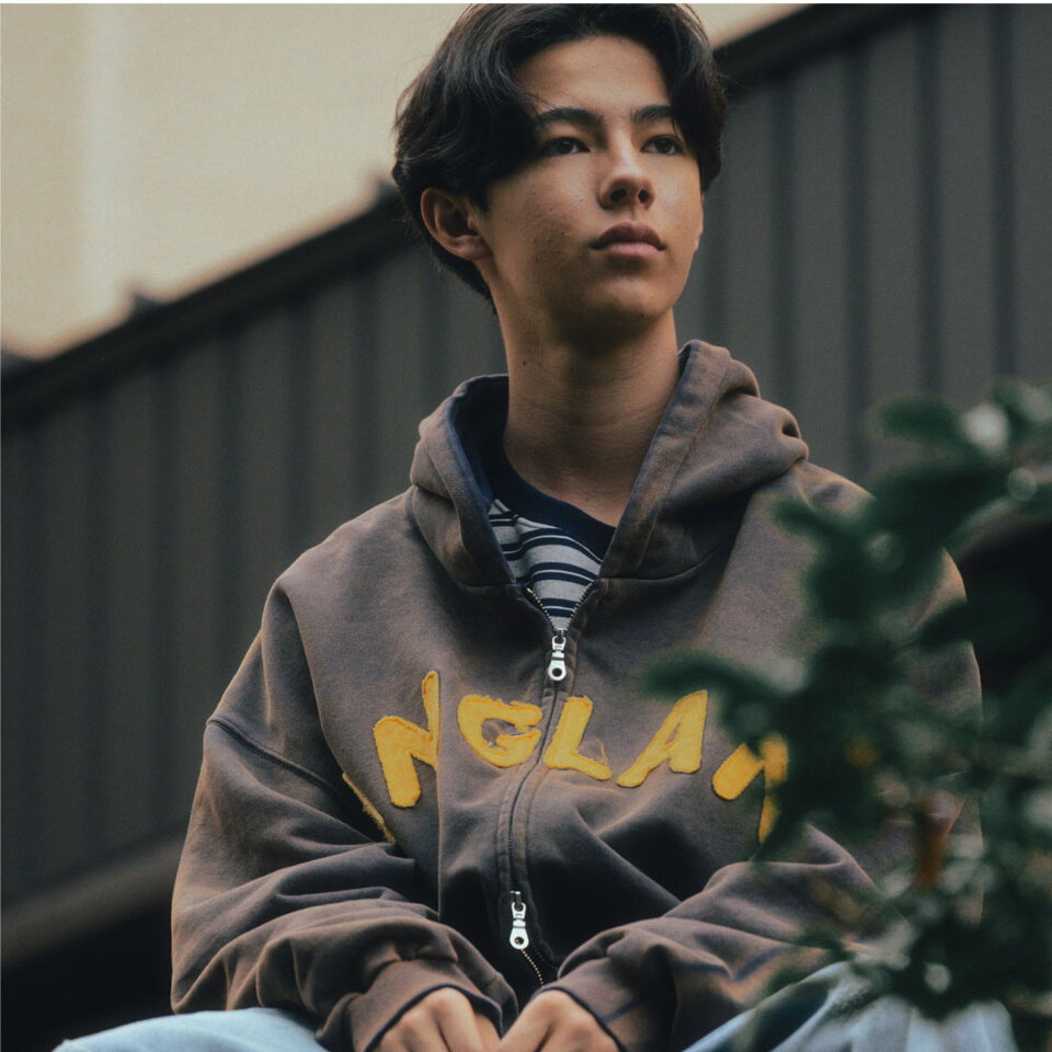 連帽外套 Applique Zip Up Washed Hoodie