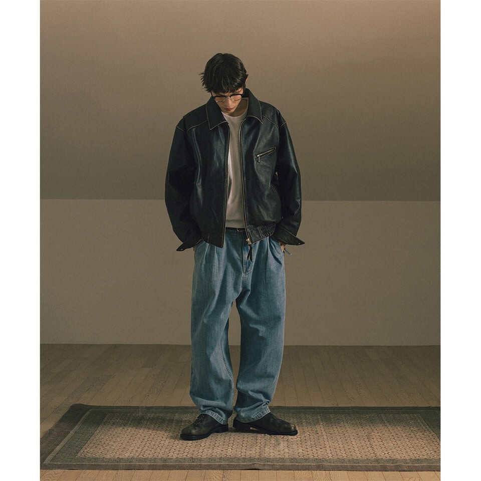 寬錐形牛仔褲 Wide Tapered Denim Pants