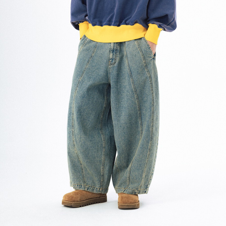 水洗繭型牛仔褲 Balloon Iconic Denim Pants