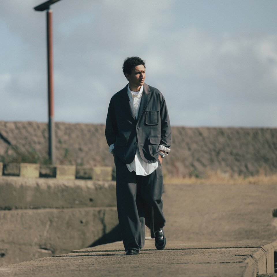 AGL1619-262 異材質長褲 Mix Structured Trousers