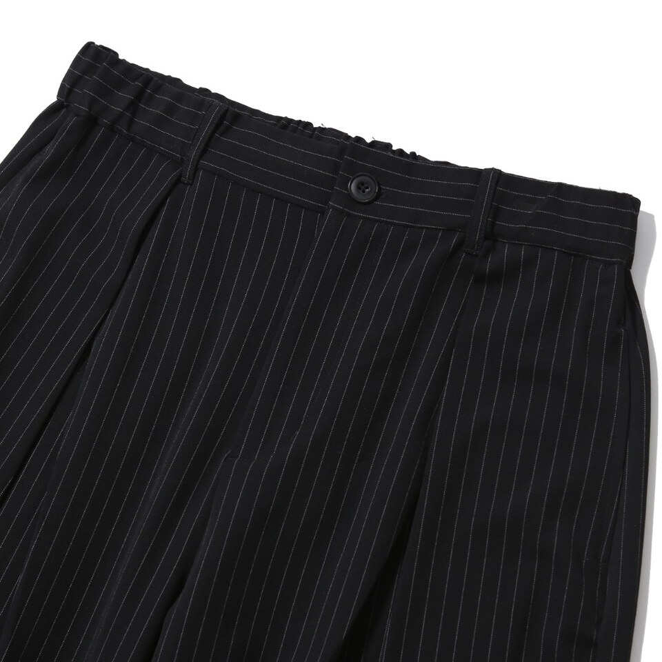 條紋打褶長褲 Overlapping Pleat Striped Trousers