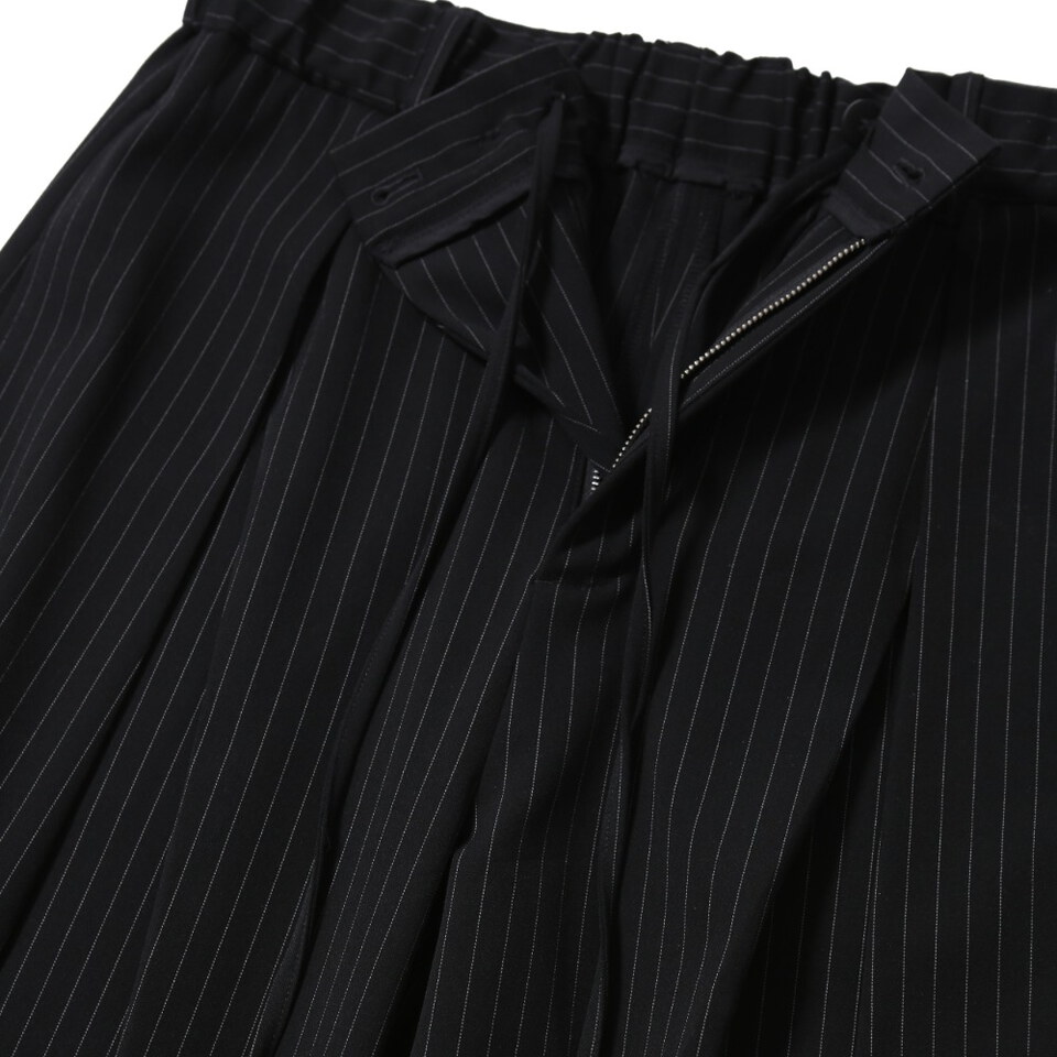 條紋打褶長褲 Overlapping Pleat Striped Trousers