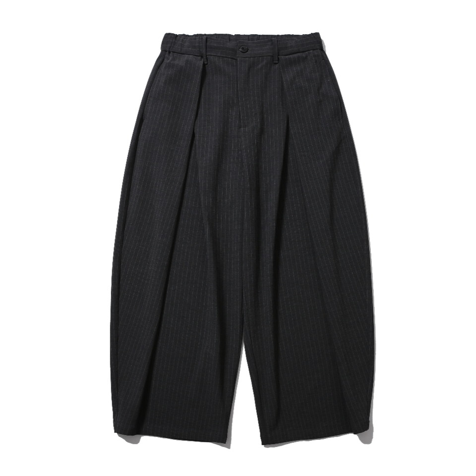 條紋打褶長褲 Overlapping Pleat Striped Trousers