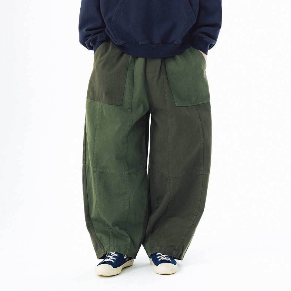 AGL1621-262 拼接繭型長褲 Panel Mix Balloon Pants