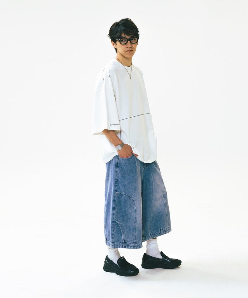 AGL1701-252 上下顛倒丹寧短褲 Upside Down Denim Half Pants
