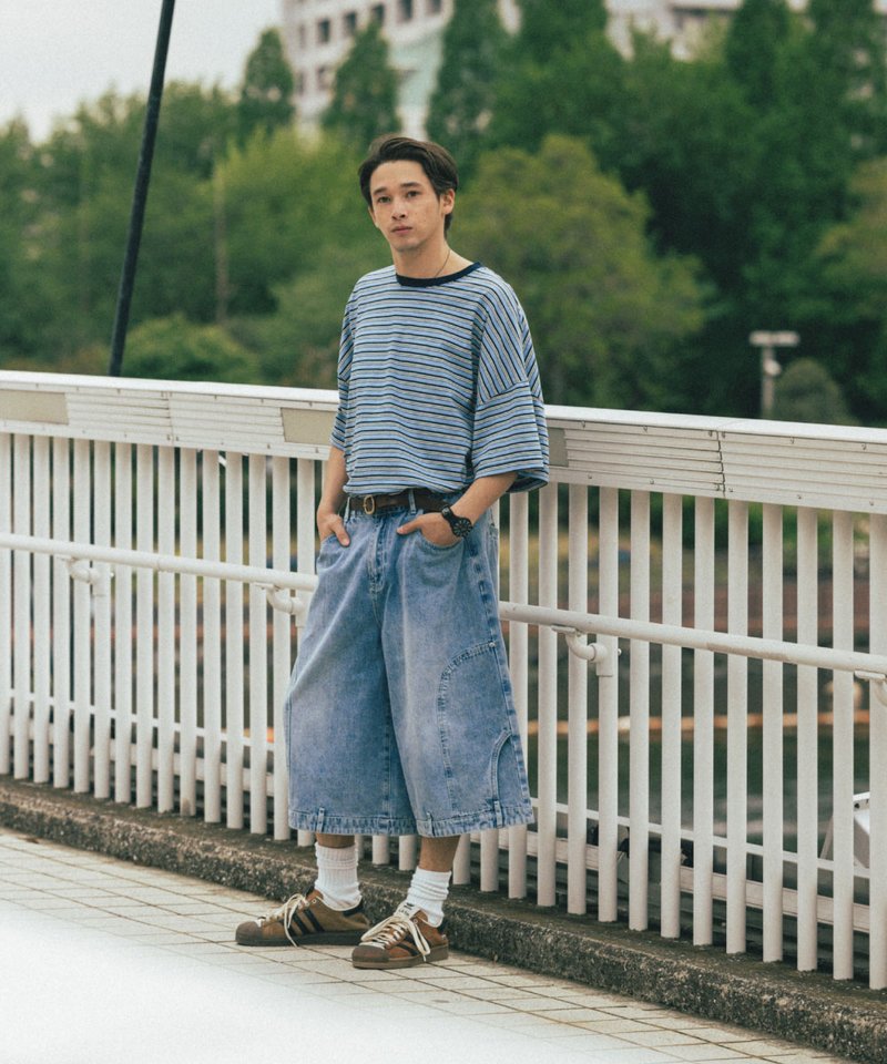 AGL1701-252 上下顛倒丹寧短褲 Upside Down Denim Half Pants