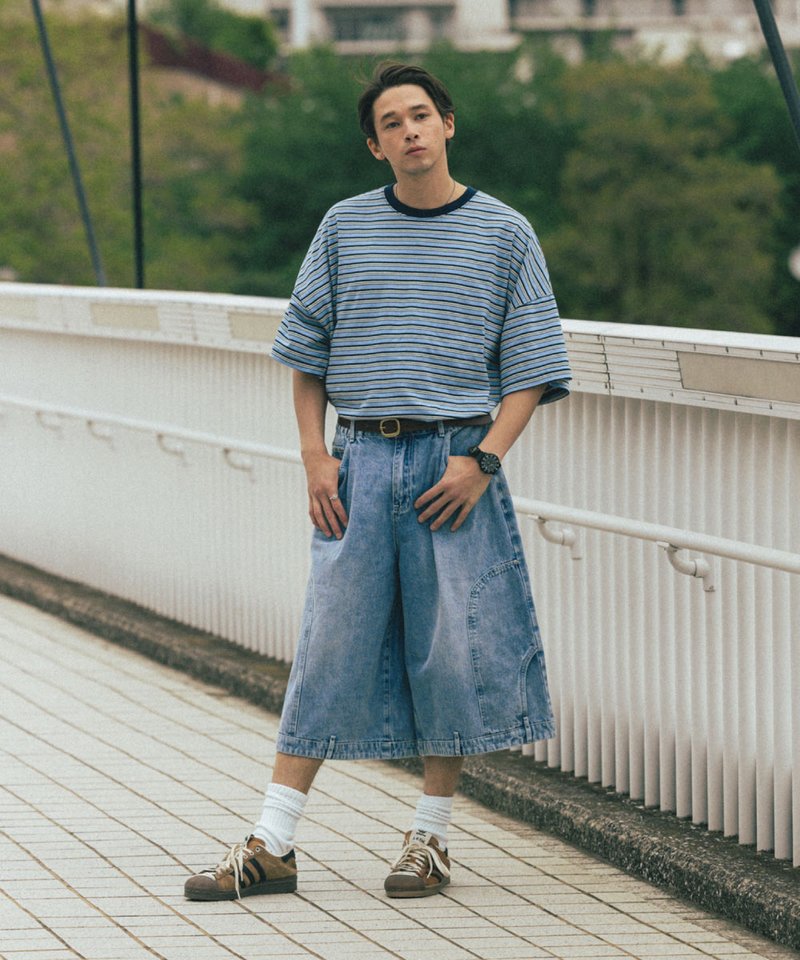 AGL1701-252 上下顛倒丹寧短褲 Upside Down Denim Half Pants