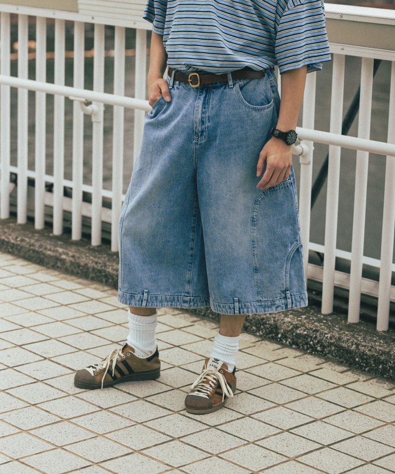 AGL1701-252 上下顛倒丹寧短褲 Upside Down Denim Half Pants