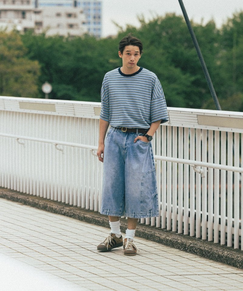 AGL1701-252 上下顛倒丹寧短褲 Upside Down Denim Half Pants