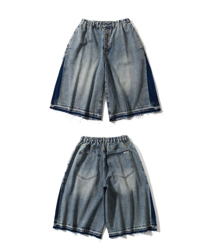 AGL1702-252 側刷水洗丹寧短褲 Side Washed Denim Half Pants
