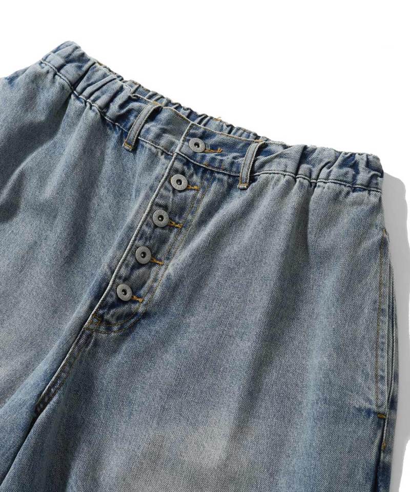 AGL1702-252 側刷水洗丹寧短褲 Side Washed Denim Half Pants
