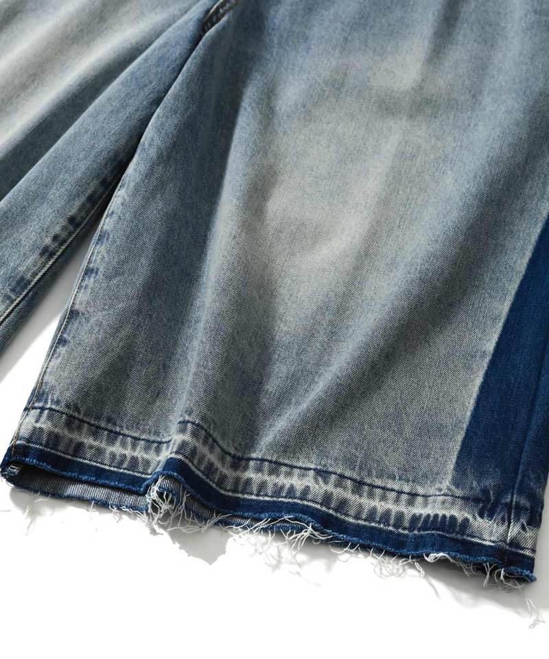 AGL1702-252 側刷水洗丹寧短褲 Side Washed Denim Half Pants