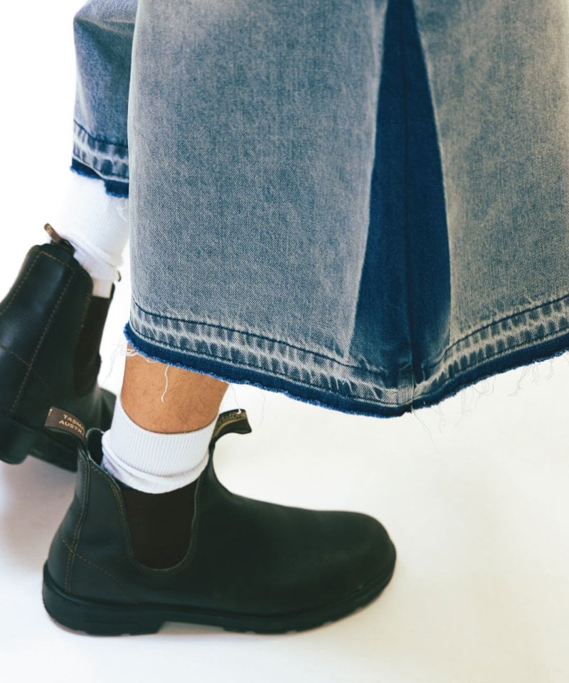 AGL1702-252 側刷水洗丹寧短褲 Side Washed Denim Half Pants
