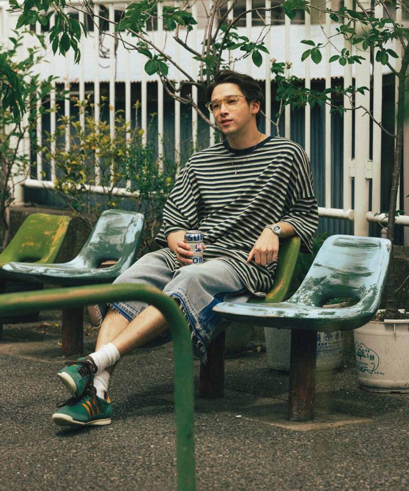 AGL1702-252 側刷水洗丹寧短褲 Side Washed Denim Half Pants