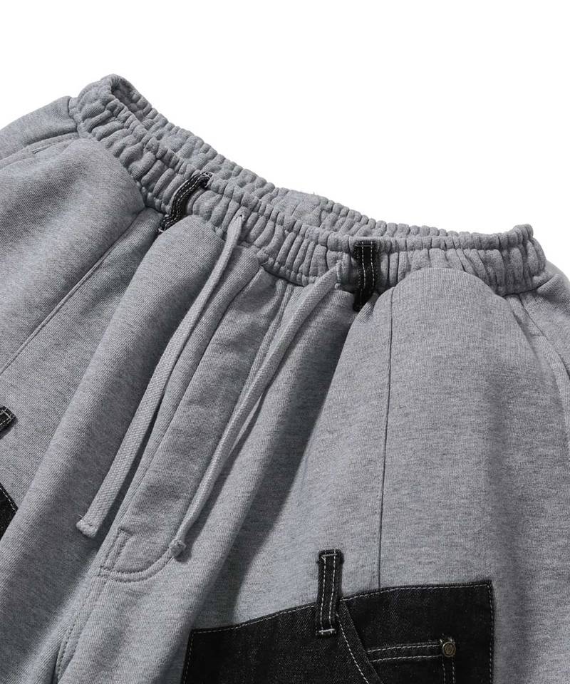 AGL1703-252 拼接休閒短褲 Denim Double Sweat Half Pants