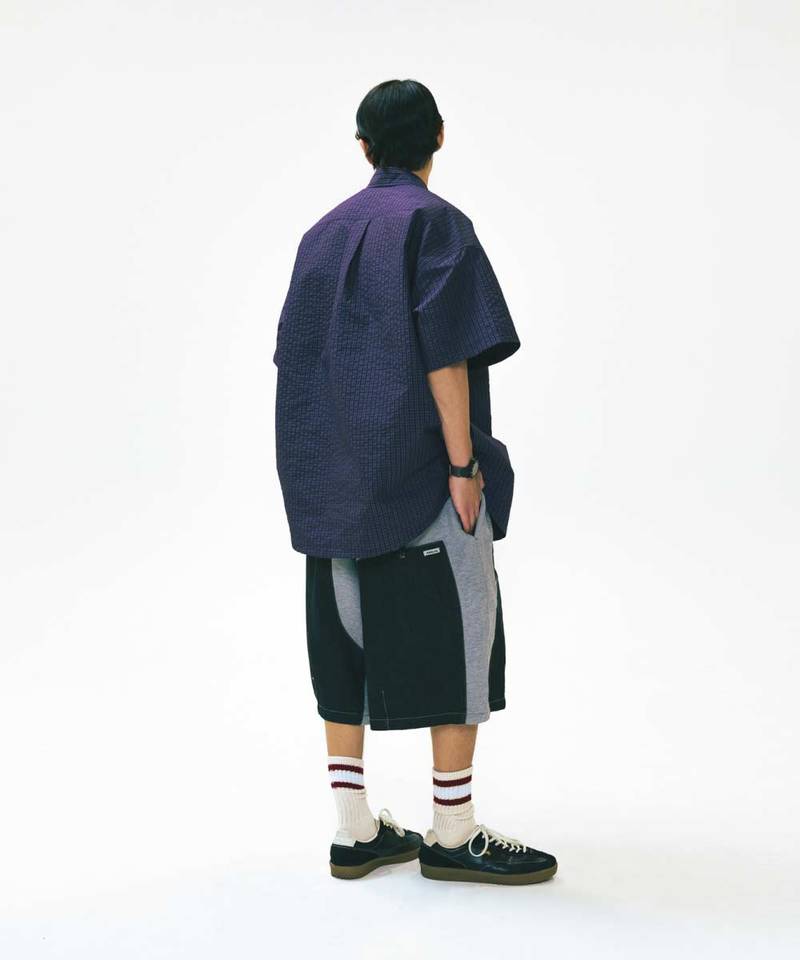 AGL1703-252 拼接休閒短褲 Denim Double Sweat Half Pants