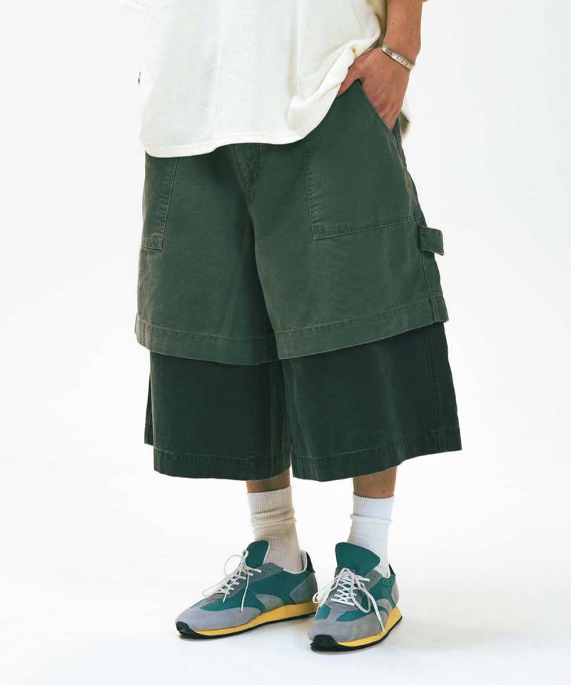 AGL1704-252 拼接工裝五分褲 Layered Half Fatigue Half Pants