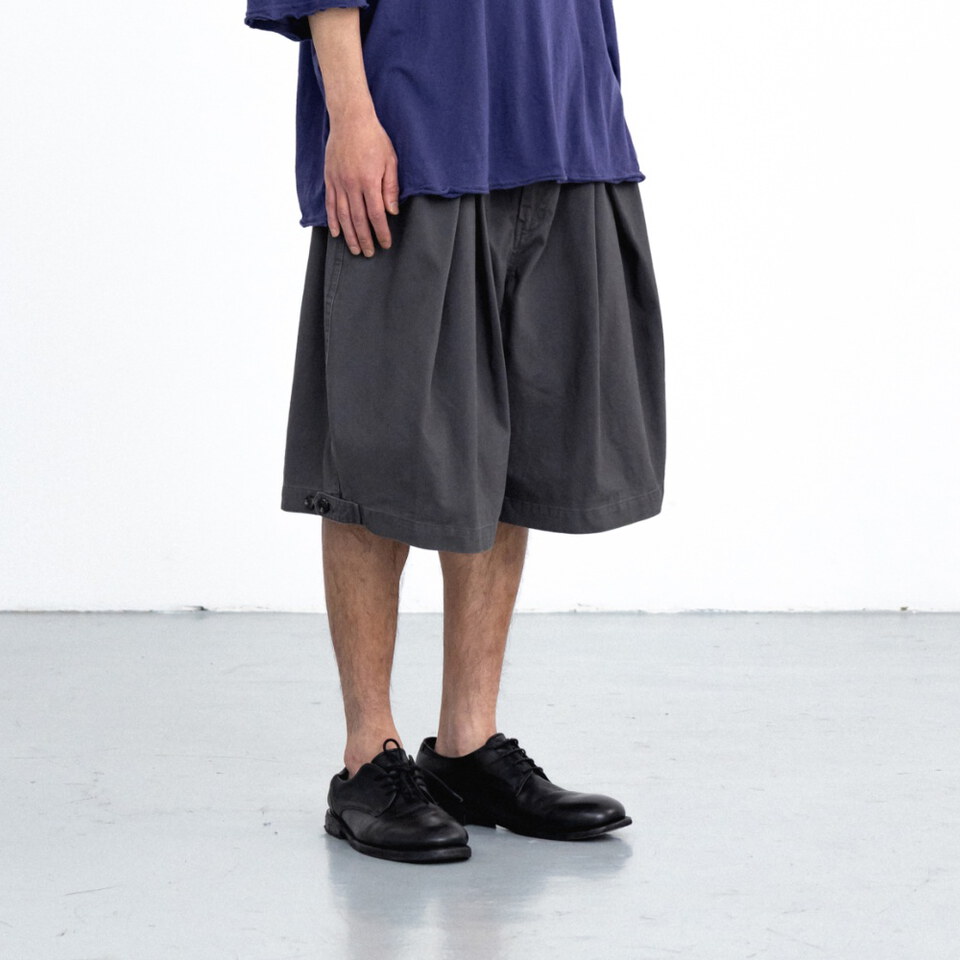 雙打褶五分褲 Cross Pleated Chino Half Pants
