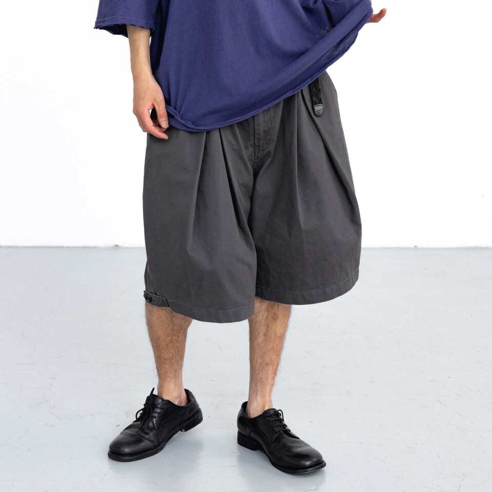 雙打褶五分褲 Cross Pleated Chino Half Pants
