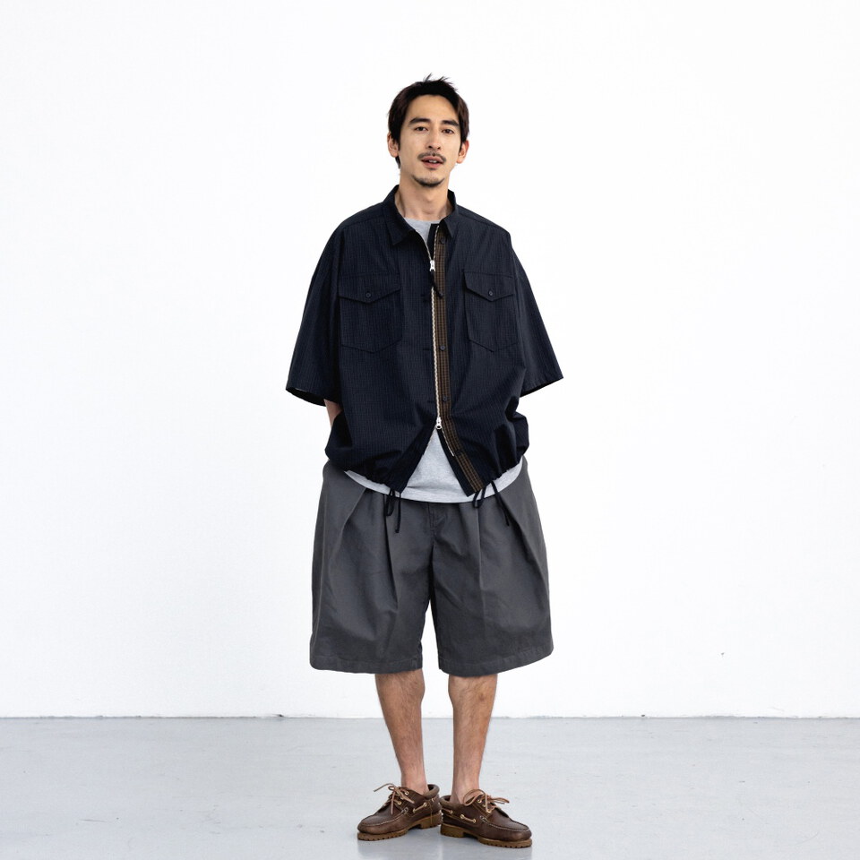 雙打褶五分褲 Cross Pleated Chino Half Pants