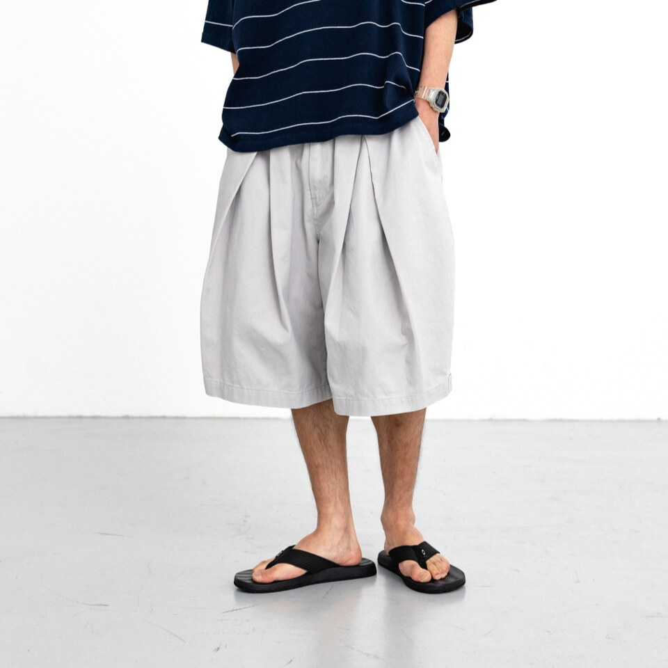 雙打褶五分褲 Cross Pleated Chino Half Pants