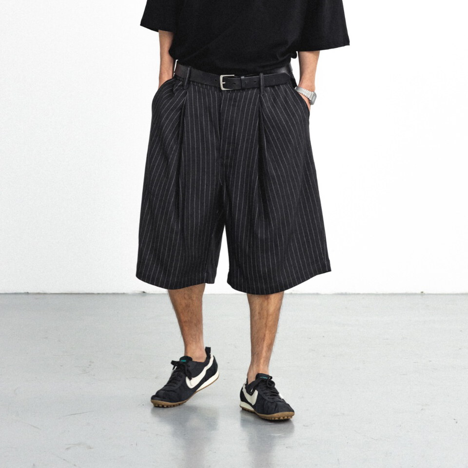 雙打褶休閒短褲 Double Tuck Half Slacks