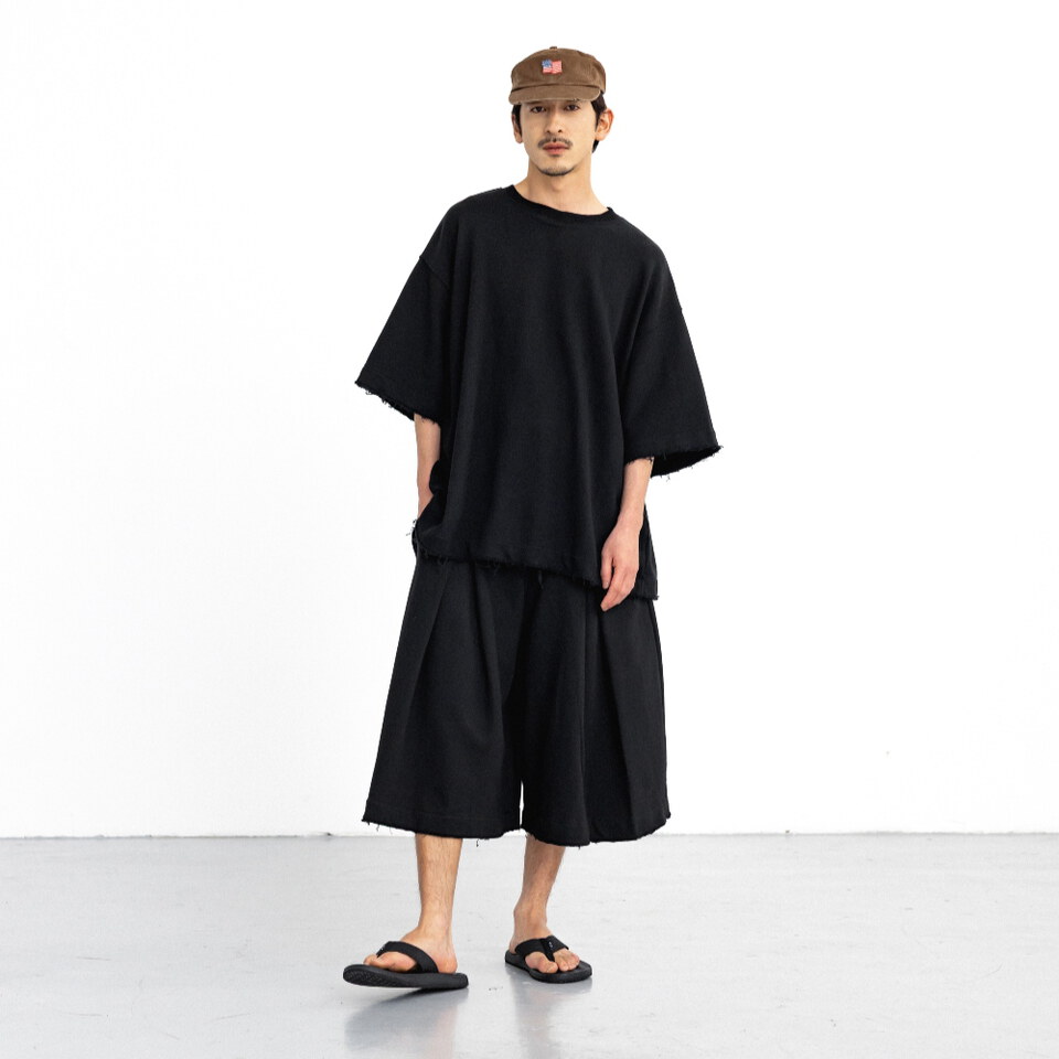 寬鬆休閒短褲 Valley Tuck Sweat Half Pants