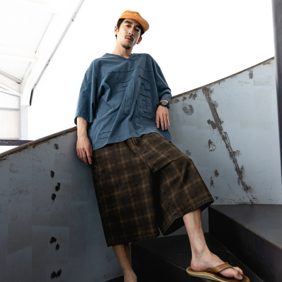 格紋五分褲 Checked Half Pants