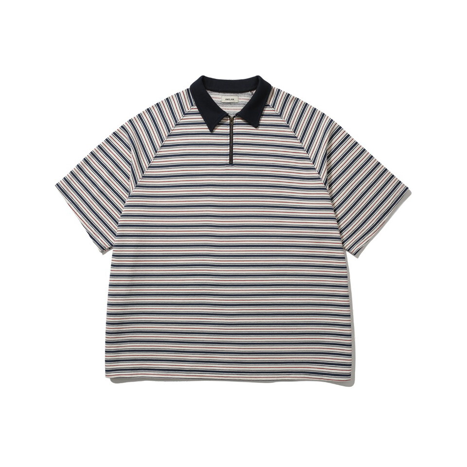 條紋Polo衫 Striped Raglan Half-Zip Polo